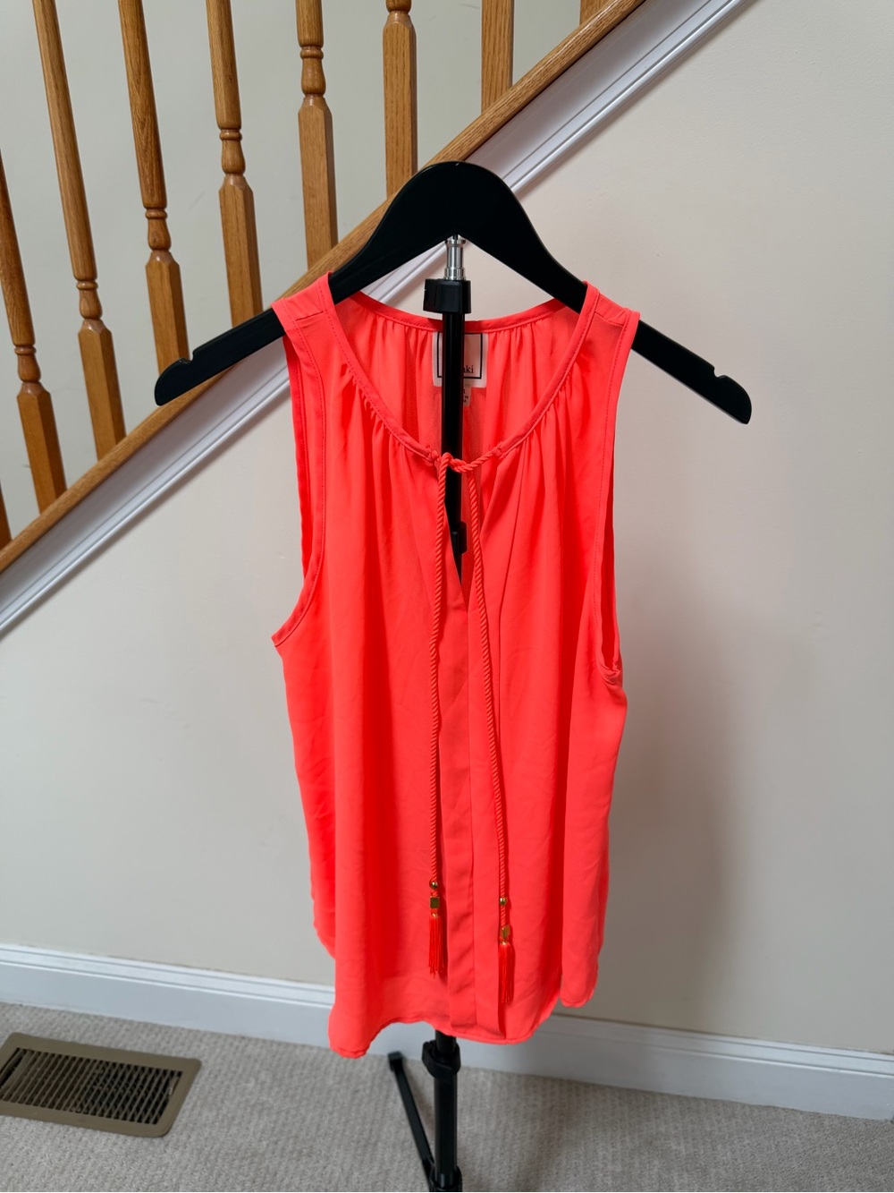 Meraki Coral Tie-Neck Sleeveless Tank